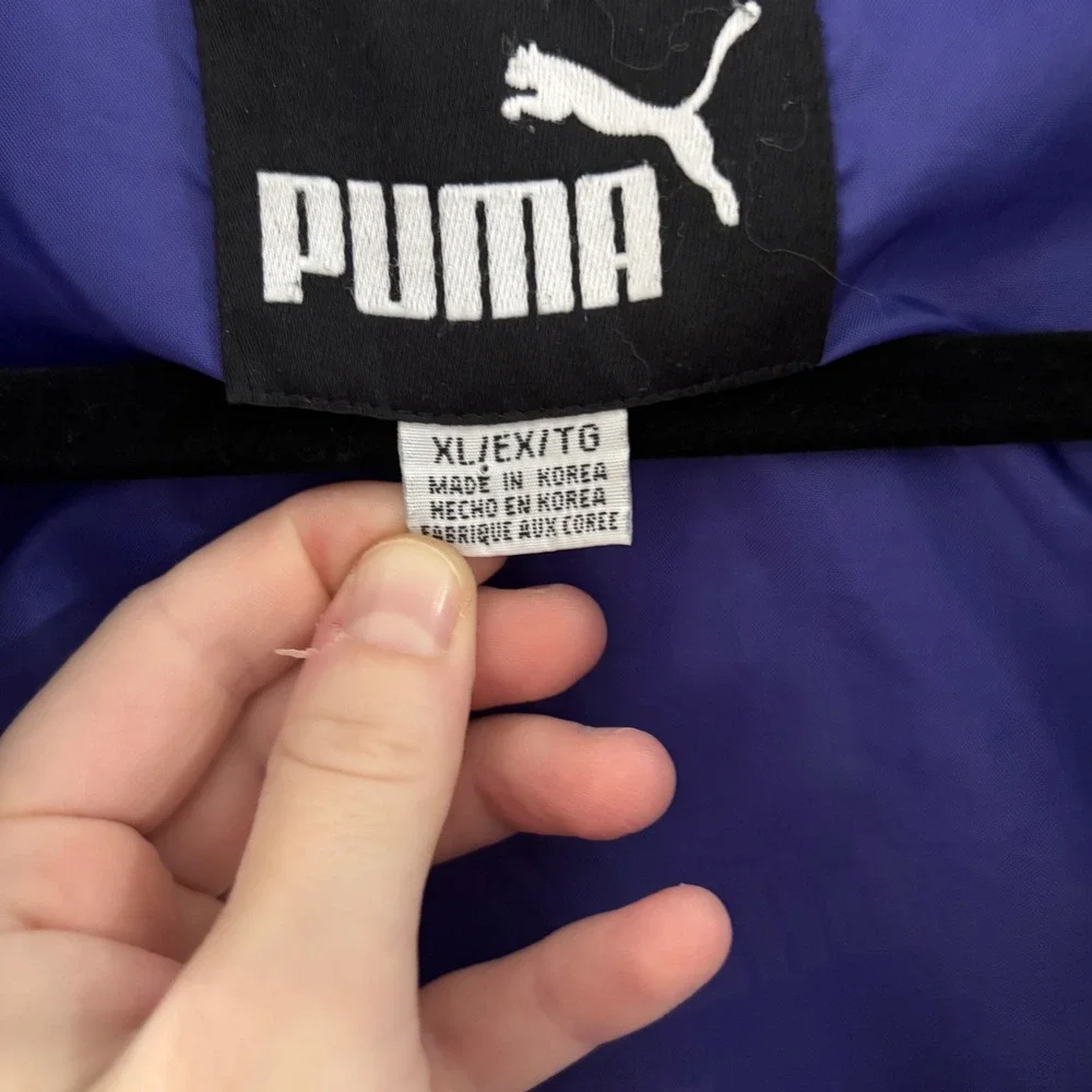 Vintage Puma‎ Minnesota Vikings NFL Track Jacket Purple Black Gold Men's Size XL
